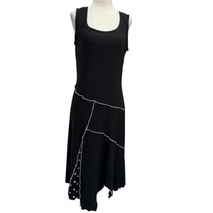 Frank Lyman Black Scoop Neck Sleeveless Midi Dress Size 10